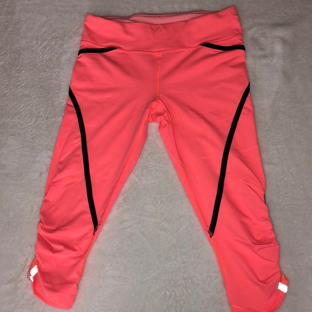 Lululemon Cropped Neon Orange Leggings-NWOT
